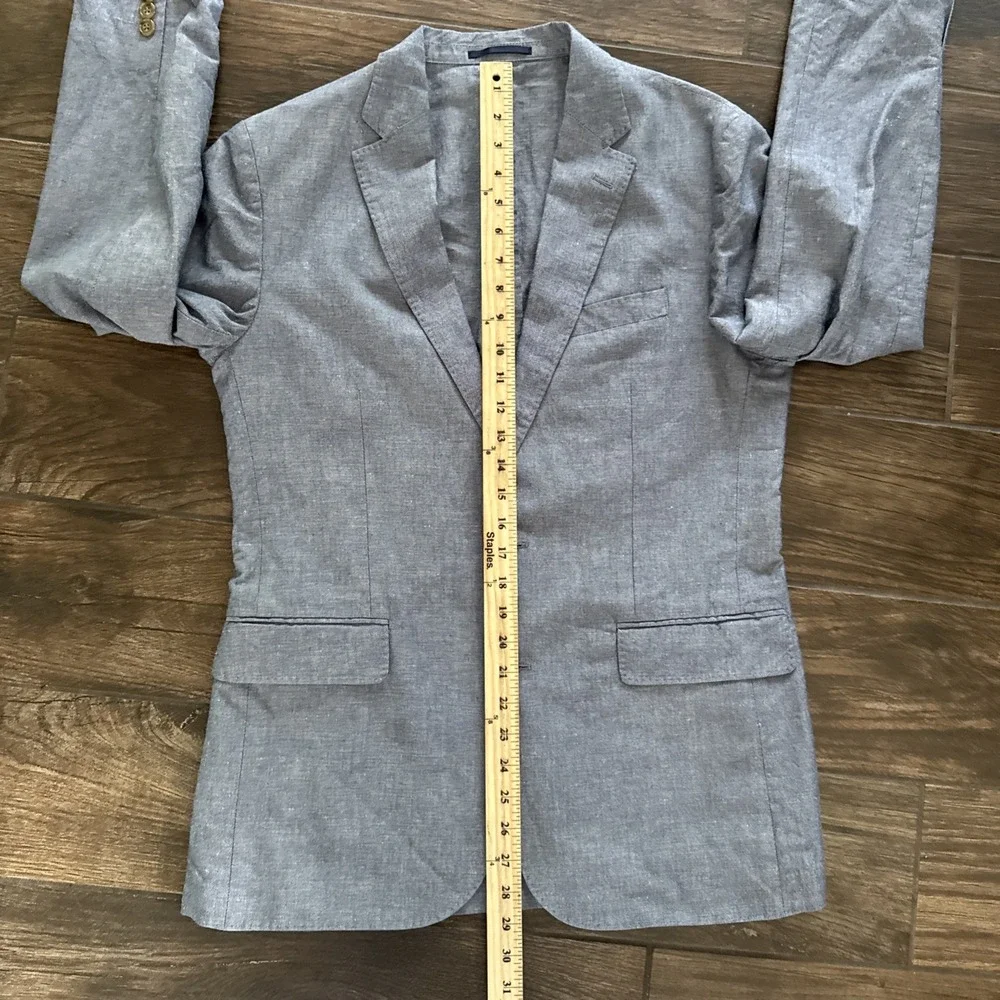 J.Crew Ludlow Baird McNutt Irish Linen Sport Coat 38R Blue Blazer Unstructured